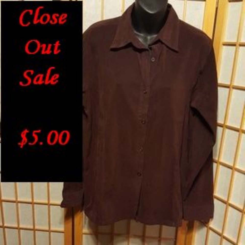 Good Clothes Rich Brown Long Sleeve Ultra Suede
